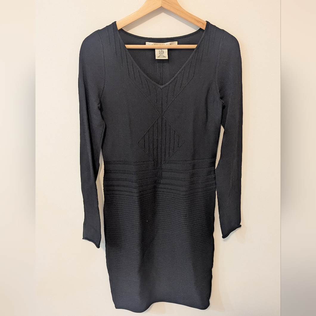 Max Studio Long Sleeve Black Sweater Dress Size Small